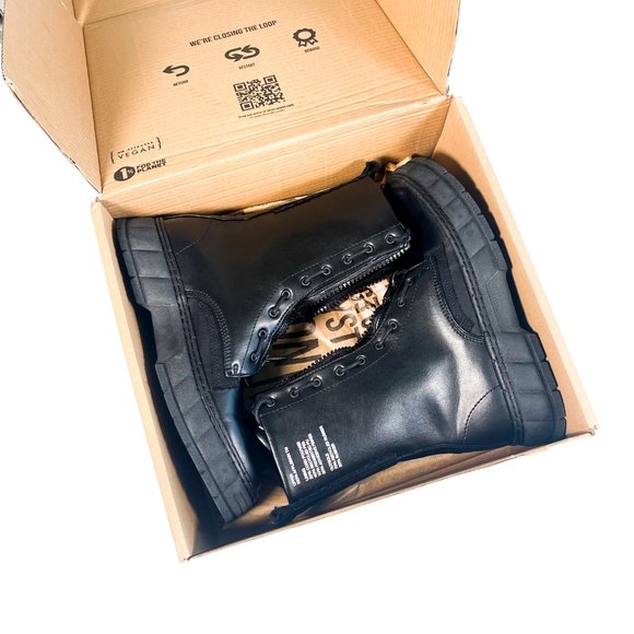 Jackson Wang VIRON Apple Faux Leather Tall Zip Combat Boots Music Video Worn main image 4